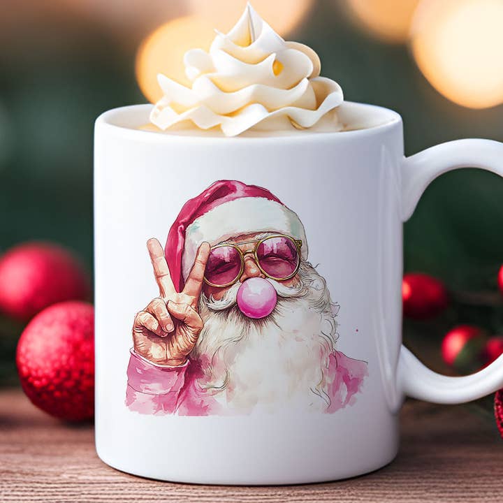 Weihnachts-Kaffeebecher „Santa Clause Peace Bubble Gum“ für den Großhandel von House Of Rodan