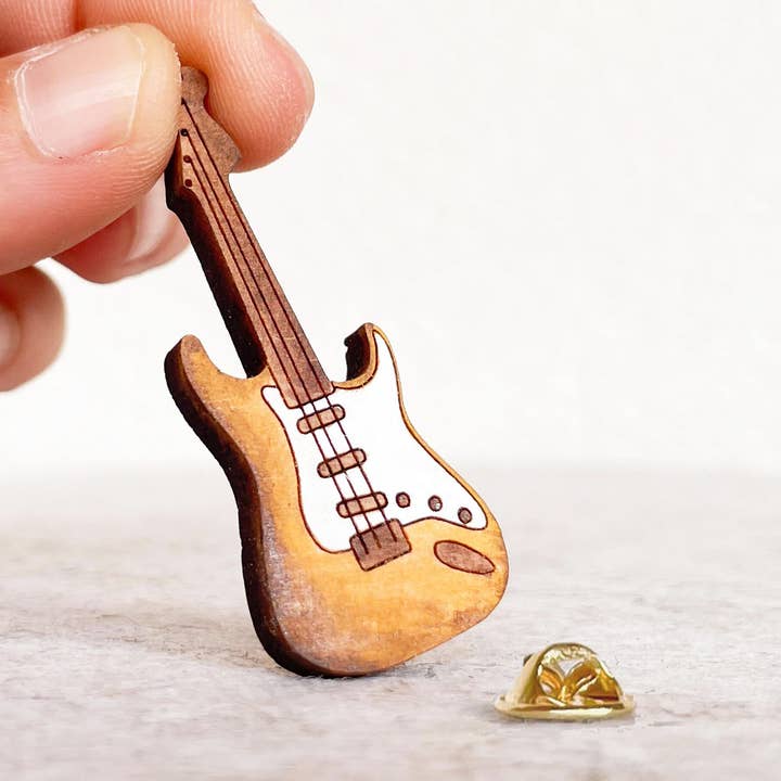 Electric Guitar Lapel Pin - Punk Music Teacher Gifts for wholesale by PinTonik