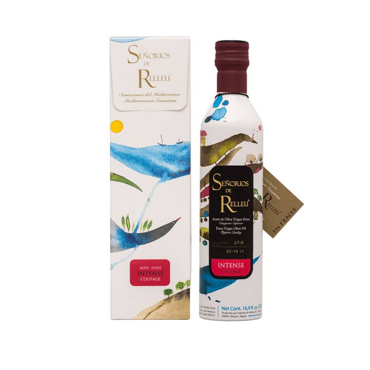 500 ml case INTENSE Extra Virgin Olive Oil for wholesale by Señorios de Relleu SL