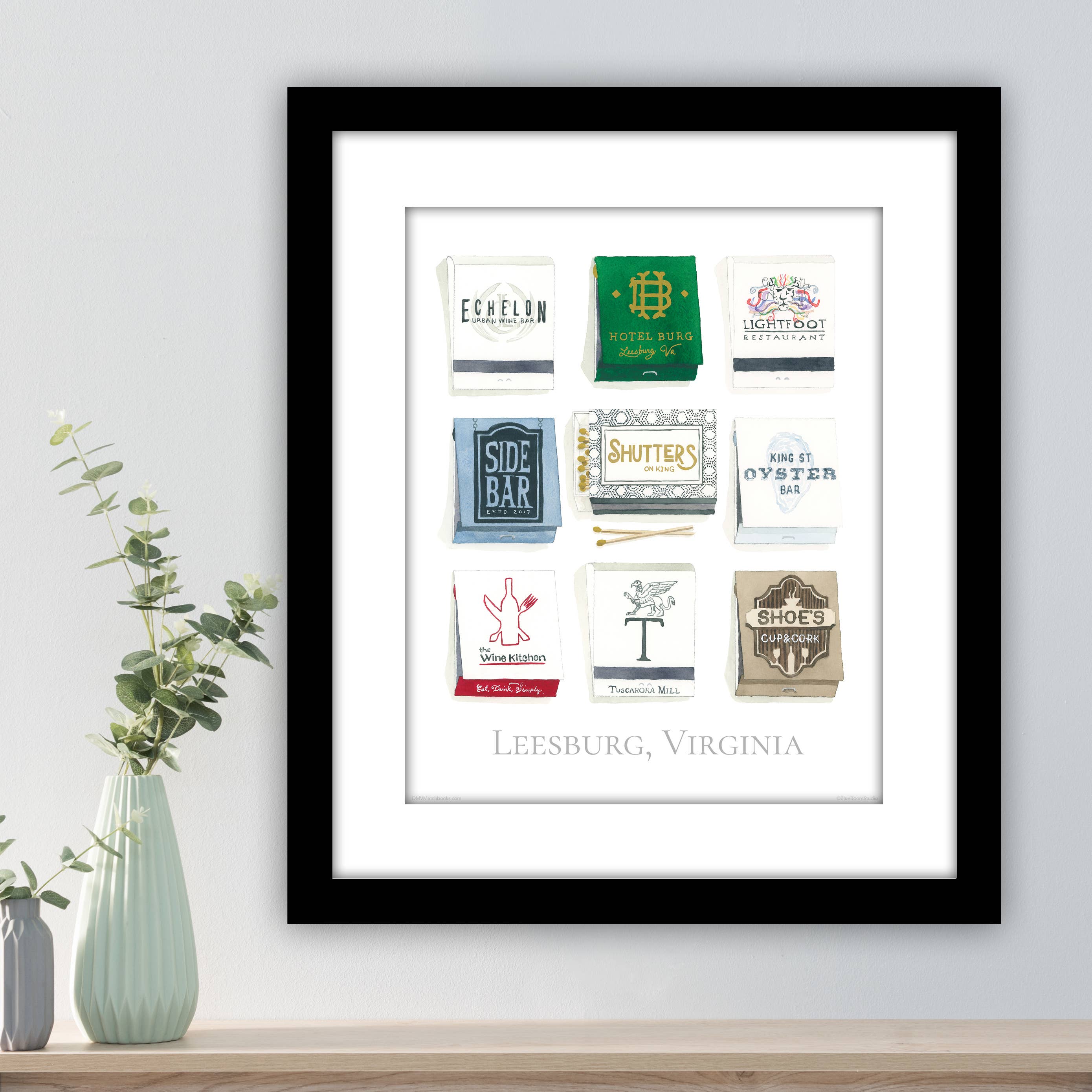 DMV Matchbooks - Wholesale Art Print - Leesburg Virginia Matchbook Print1