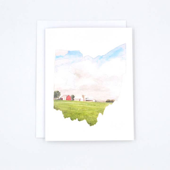 Ohio State Watercolor Notecard Set for wholesale by Rachel Alvarez Art