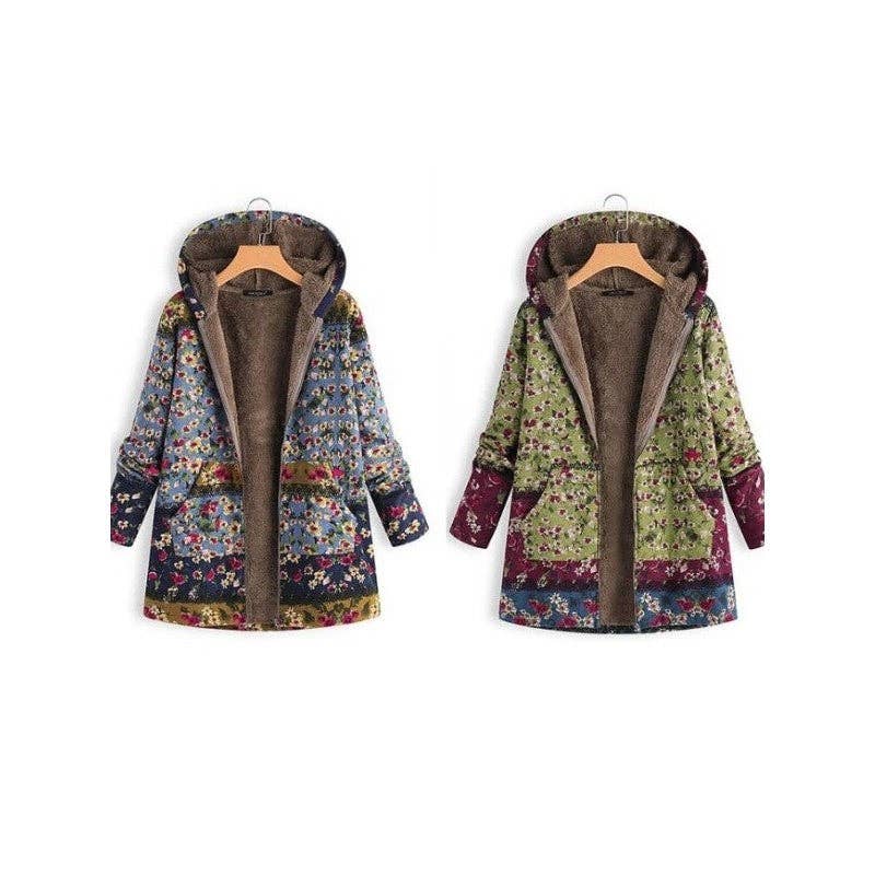 FurDecoration – wholesale Jacket – Women's – Printed Cotton Hooded Warm Jacket1