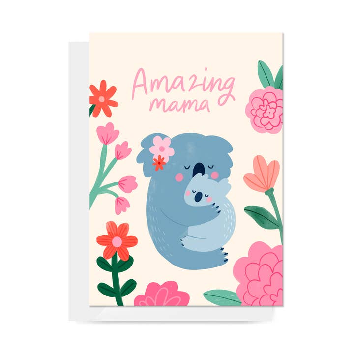 Koala "Amazing Mama" Greeting Card for wholesale by Carla Ellis Creative