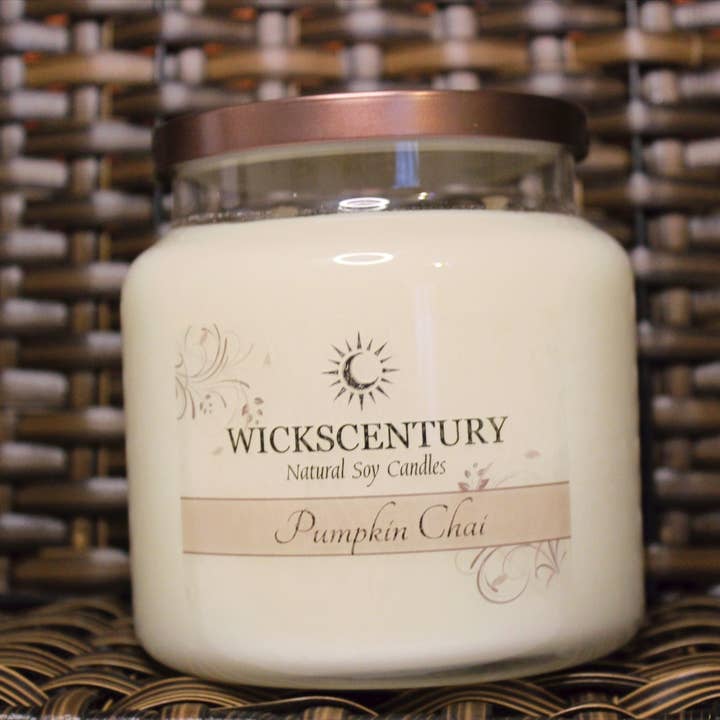 Pumpkin Chai - 20 oz Platform Soy Candles for wholesale by Wickscentury's Natural Soy Candles