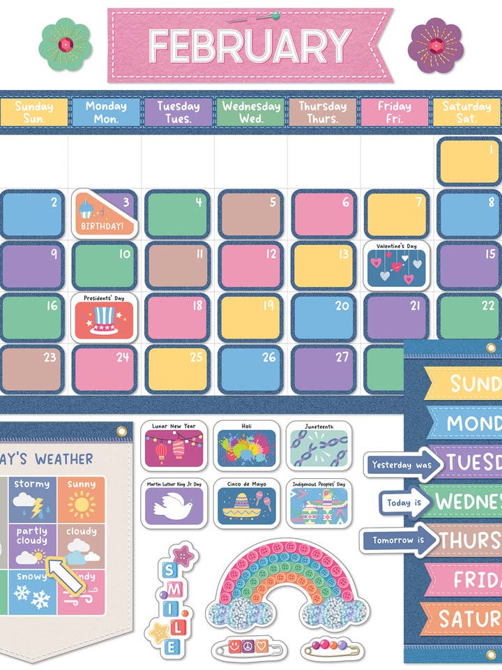 Crafty and Cool Calendar Bulletin Board Set for wholesale by Carson Dellosa Education