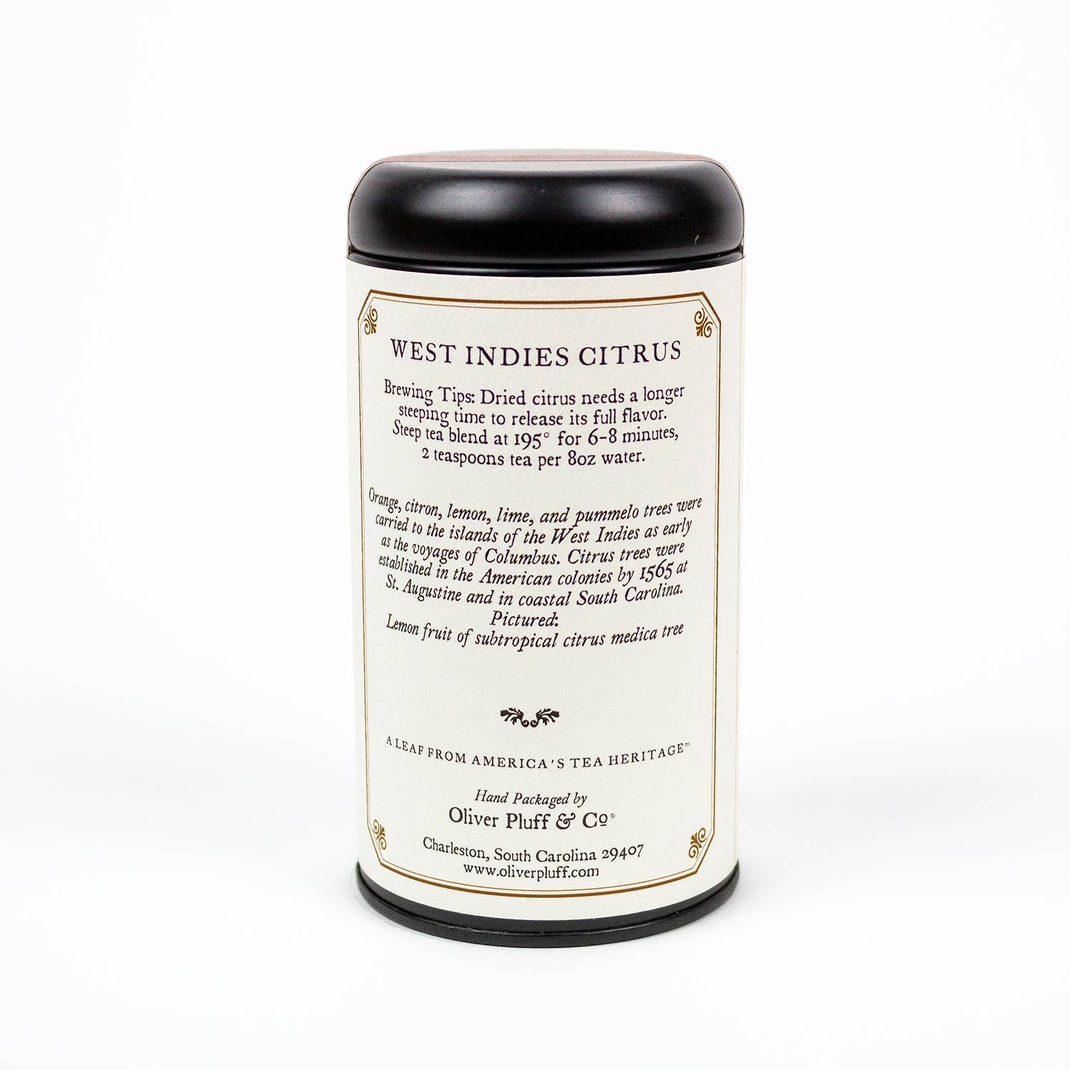 Oliver Pluff & Company - Wholesale Loose Tea - West Indies Citrus - Loose Tea in Signature Tea Tin3