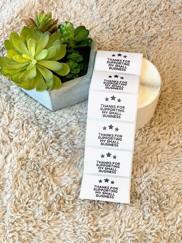 Pack of 25 Thank You Thermal Sticker Labels for wholesale by Just BU Apparel