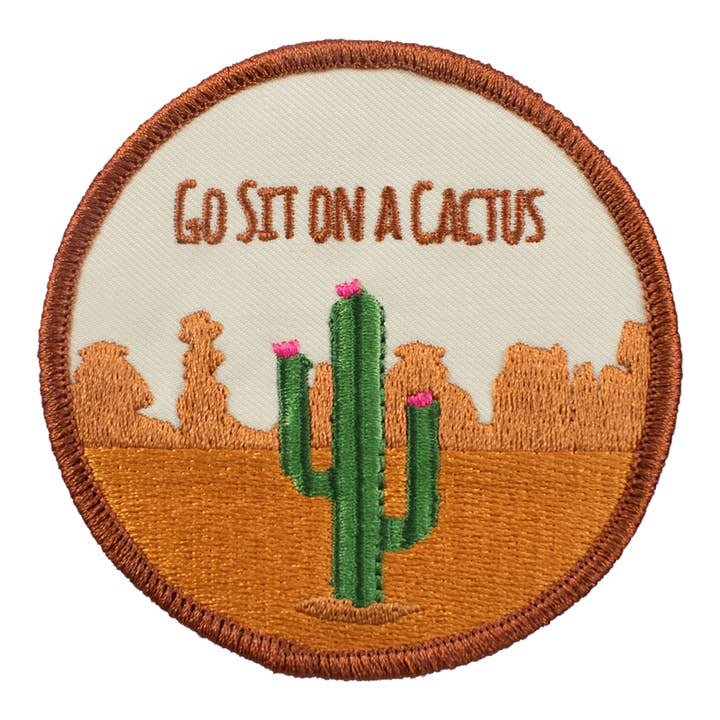 Go Sit On A Cactus (Iron-On Patch) for wholesale by Retrograde Supply Co.