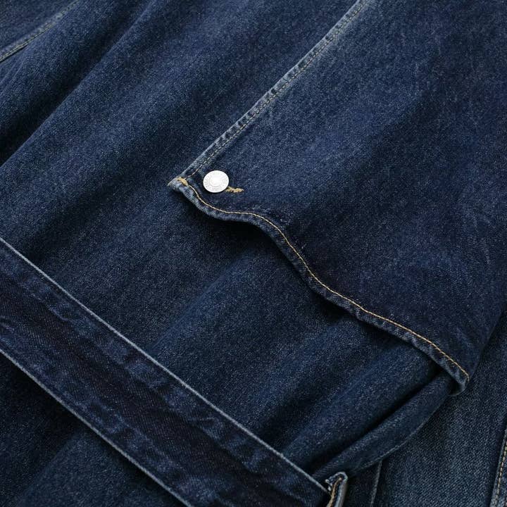 Couleur en vedette Manteau Trench Femme Automne Style Européen Ceinturé en Denim en vente sur Faire10