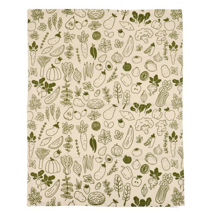 Veggie Green Tea Towel for wholesale by Hollandsche Waaren