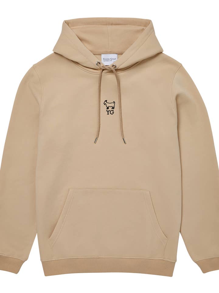 YG Original Hoodie - Sand/Black for wholesale by Young Goat
