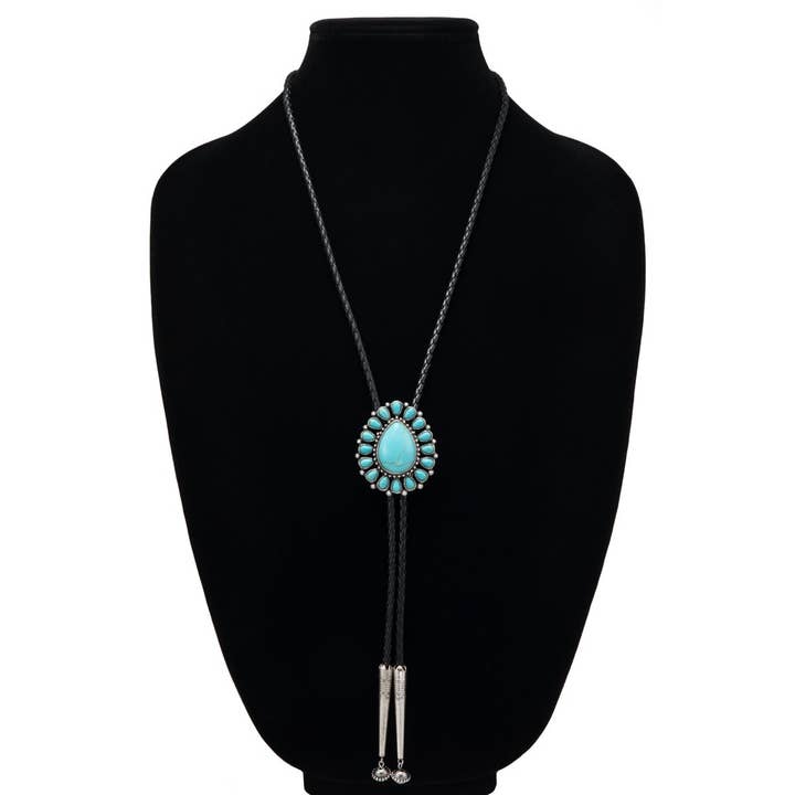 TURQUOISE SBTQ Western Bolo tie Necklace for wholesale on Faire4