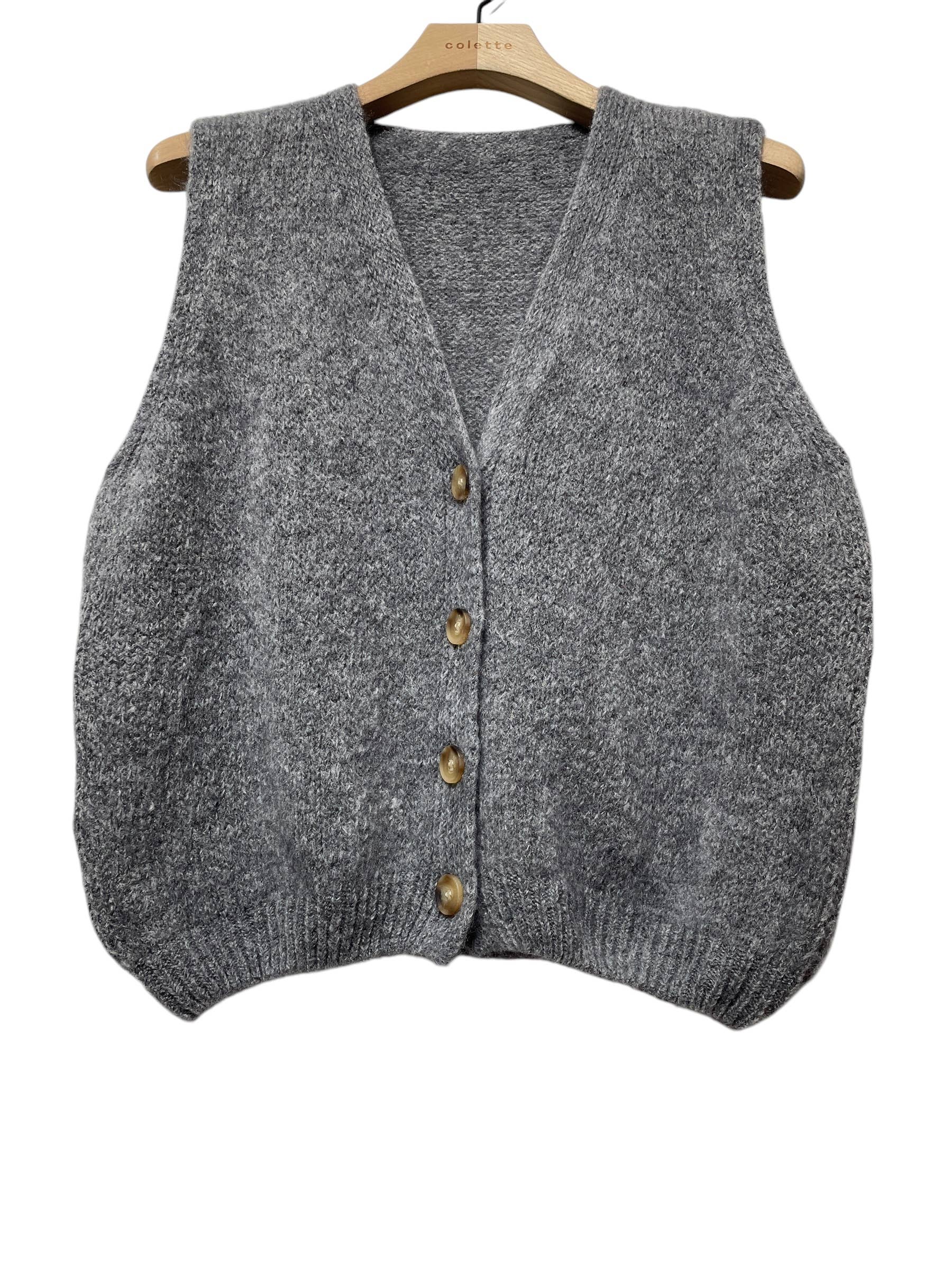 LINEN & COTTON HOUSE - Wholesale Sweater Vest - Women's - Sleeveless sweater with buttons 507128