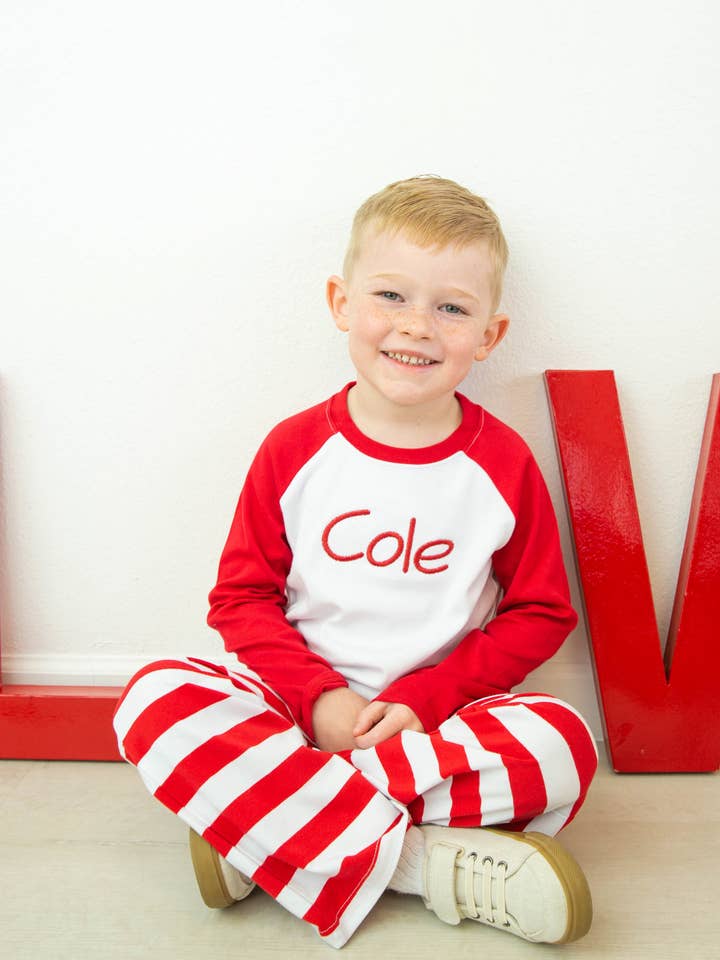 Long Sleeve Baseball Tee - Red/White for wholesale by Love That Cotton