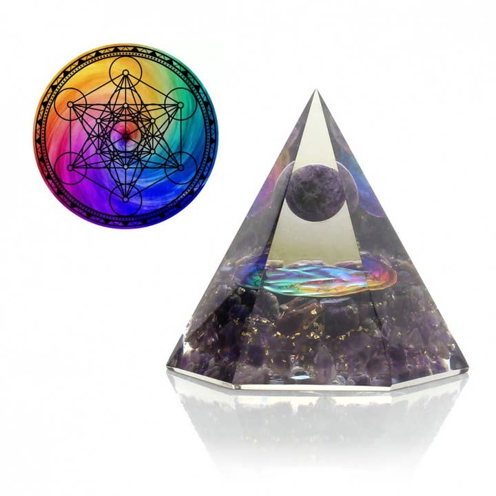UniArt - Wholesale Spiritual Stone/Crystal - Hexagonal orgonite with sphere and natural stones3