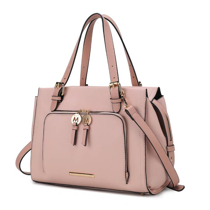 MKF Collection - Venta al por mayor Bolso con correa - Mujer - Bolso tipo cartera Elise de piel vegana con bloques de color para mujer de Mia k16