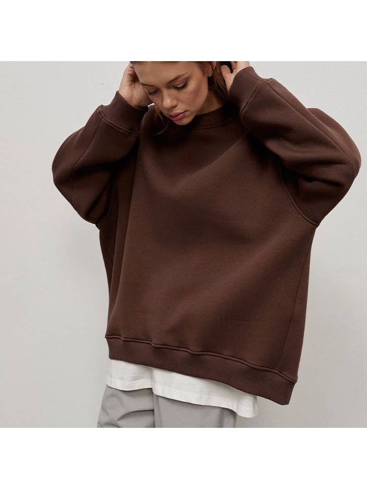 Chicto - Wholesale Sweatshirt - Women's - Round Neck Loose Sweatshirt Women's Autumn Winter Street