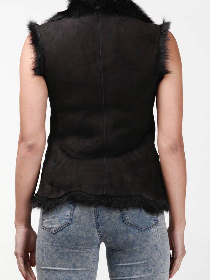 Infinity Leather (Upperclass Fashions Ltd) - Wholesale Outerwear Vest - Women's - Women's Toscana Sheepskin Short Gilet-Denver