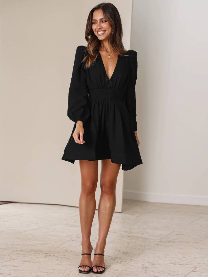 Sweetkama - Wholesale Dress - Women's - Ladies Flounce Daily Pleated Short Dress GQTP5