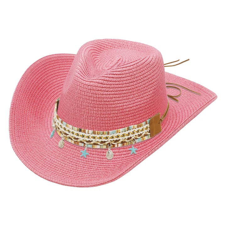 Cap Zone - Wholesale Cowboy Hat – Women’s - Blue Starfish Straw Coastal Cowgirl Hat14