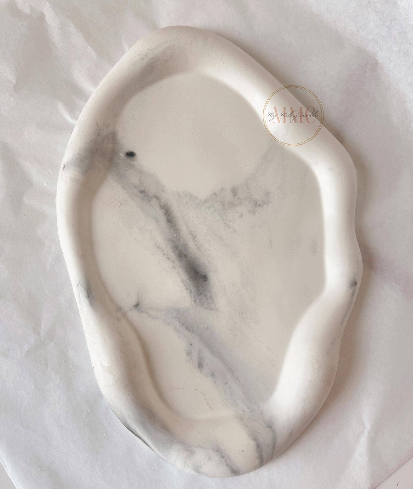 My Milky Candle - Wholesale Decorative Tray - Ilyana marble effect tray1