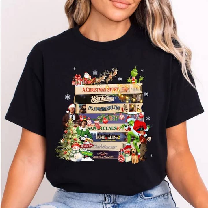 Retro Christmas Movies Shirts, Nostalgic Christmas VHS Movie for wholesale by OneStopSapphireShop