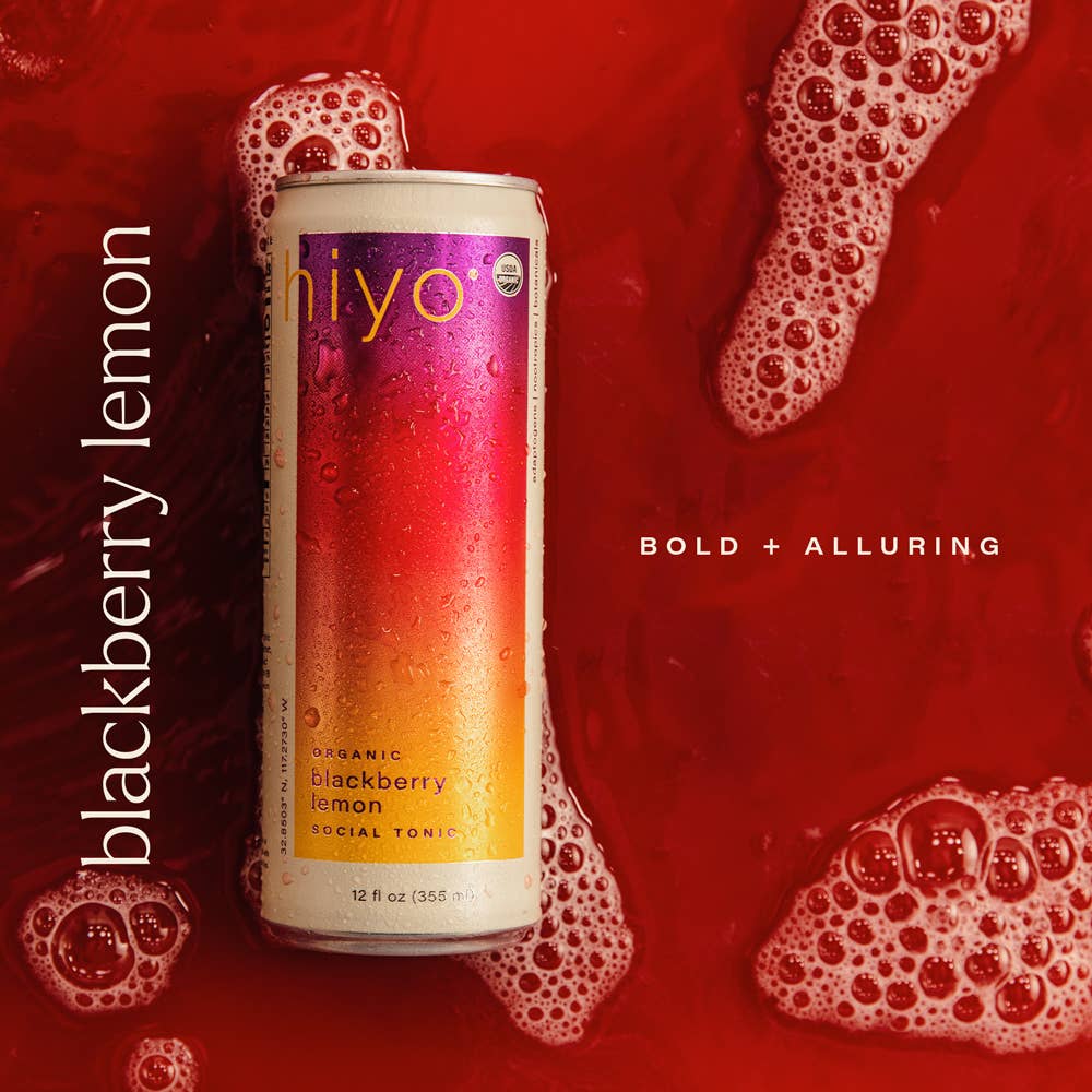 hiyo - Wholesale Non-Alcoholic Aperitif/Mocktail - blackberry lemon | organic social tonic | 4-packs1