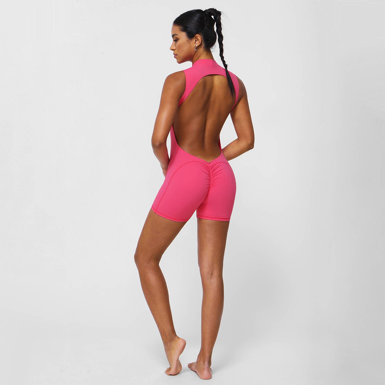 Sodalemon - Vendita all'ingrosso Tuta attillata - Donna - Tuta sportiva da donna senza schienale con shorts e sostegno elevato14