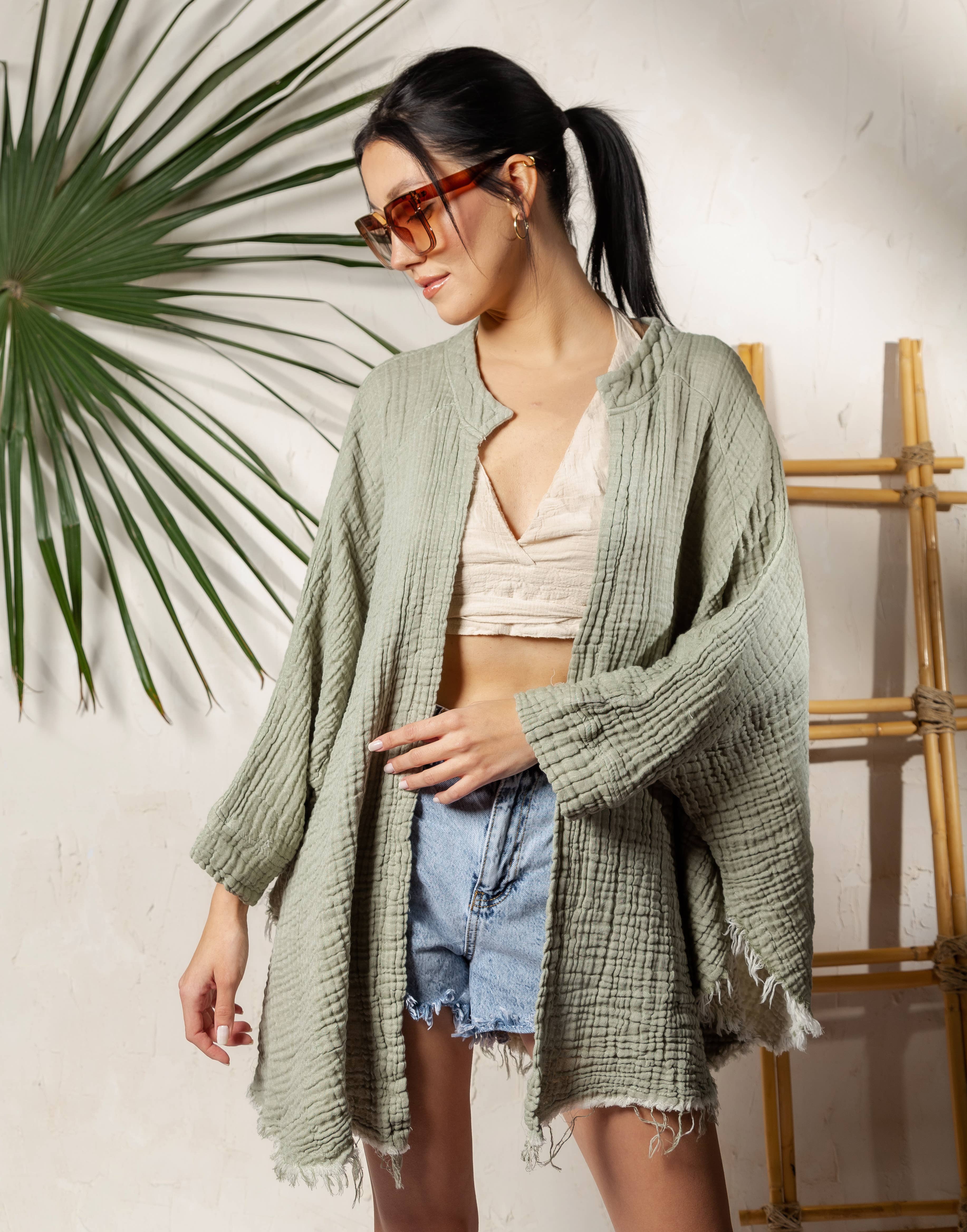 Moa - Wholesale Kimono - Women's - Boho Muslin Kimono Poncho6