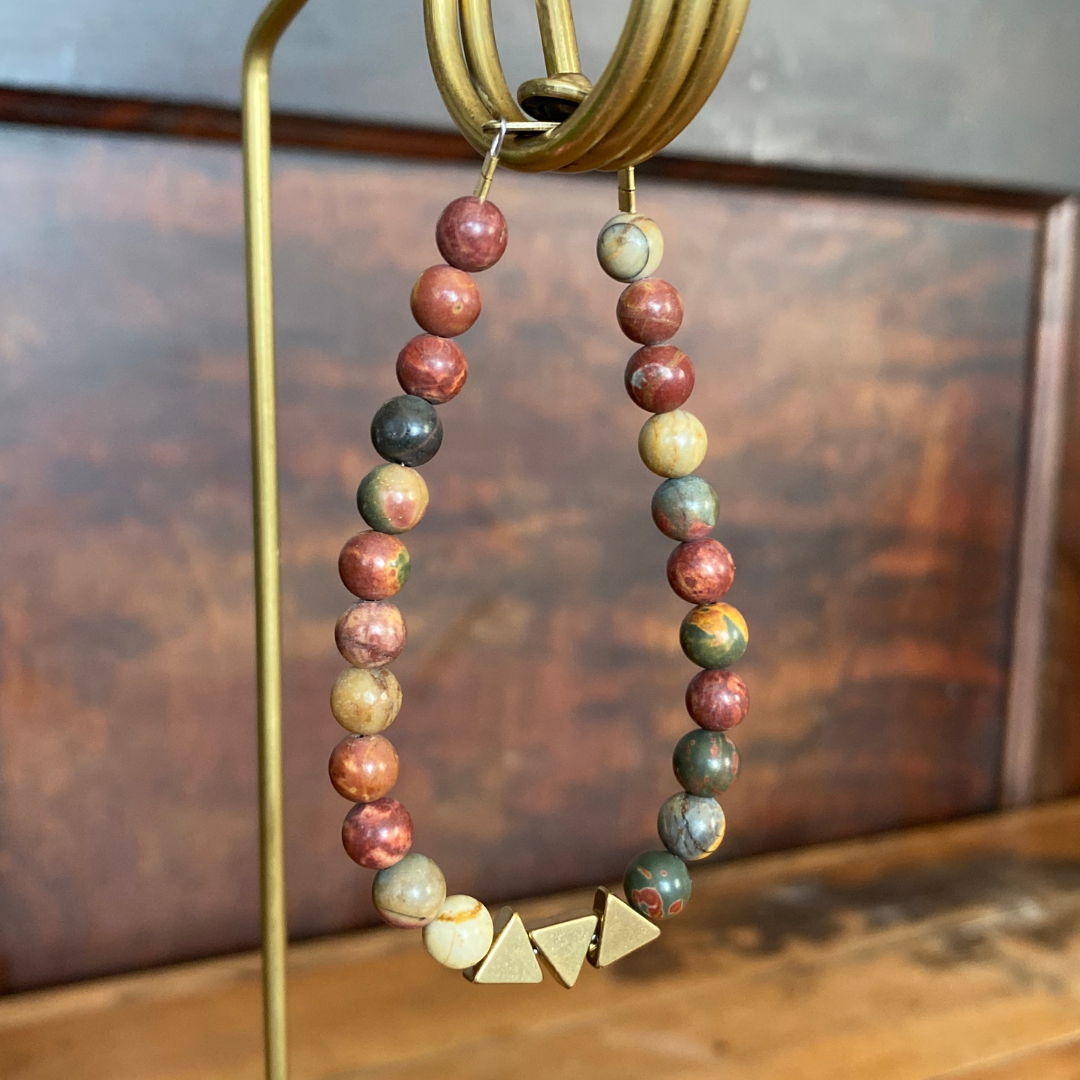 Seeds – Großhandel Perlenarmband – Duluth Armband | Halbedelsteinperlen | Dreiecke aus Messing19