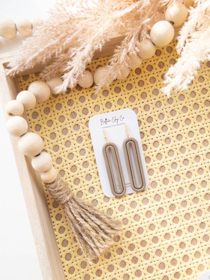 Neutral Statement Earrings for wholesale by Belltina Clay Co.