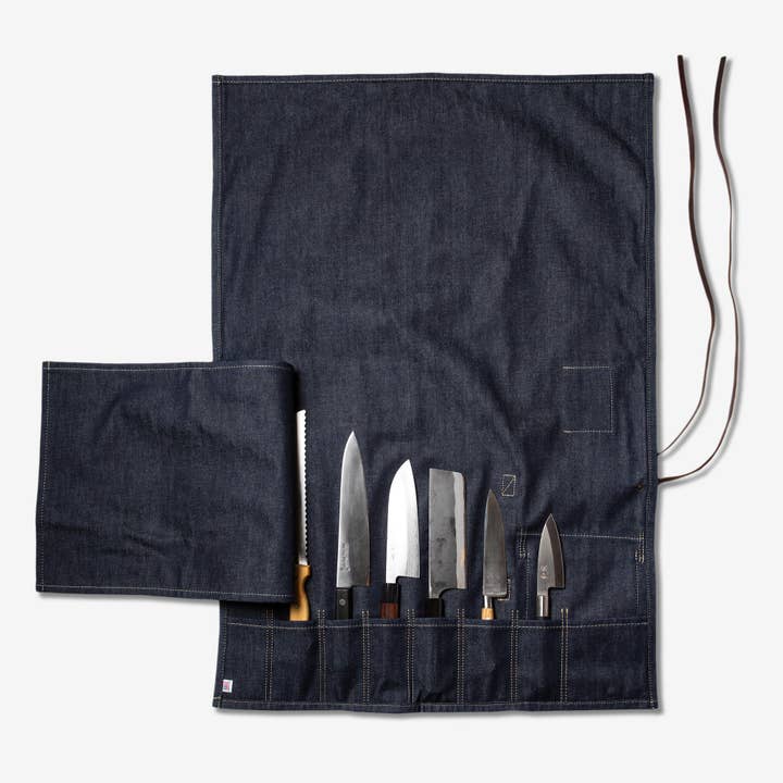 Knife Roll - Denim for wholesale by Mi Cocina