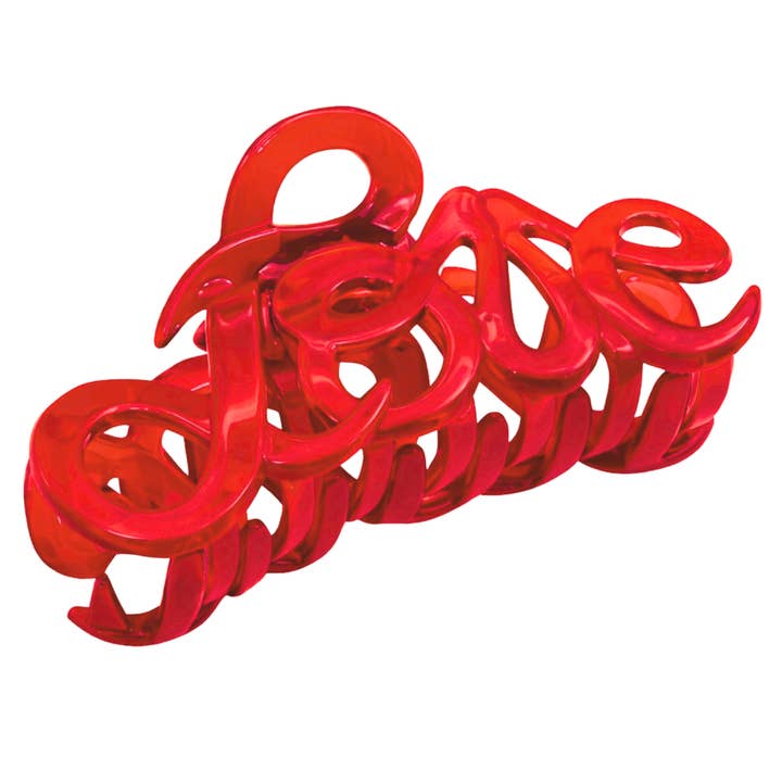 Parcelona French Love Medium 3" Celluloid Acetate Hair Claw Clip for Women for wholesale by Parcelona