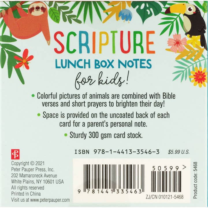 Peter Pauper Press - Wholesale Learning Cards - Kids & Baby - Scripture Lunch Box Notes for Kids! (Set of 60 Cards)8