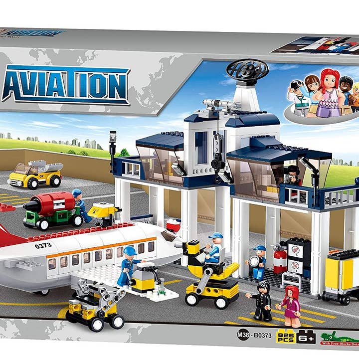 Texas Toy Distribution - Wholesale Building Set - Kids - Aviation-Aircraft Maintenance Base - 826 Pcs