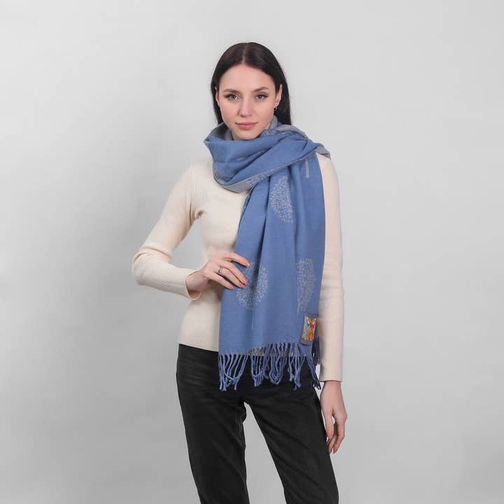 IRS-024C 2 Sided Tree Scarf 60cm x 190cm for wholesale by Celtic Ore Crafts