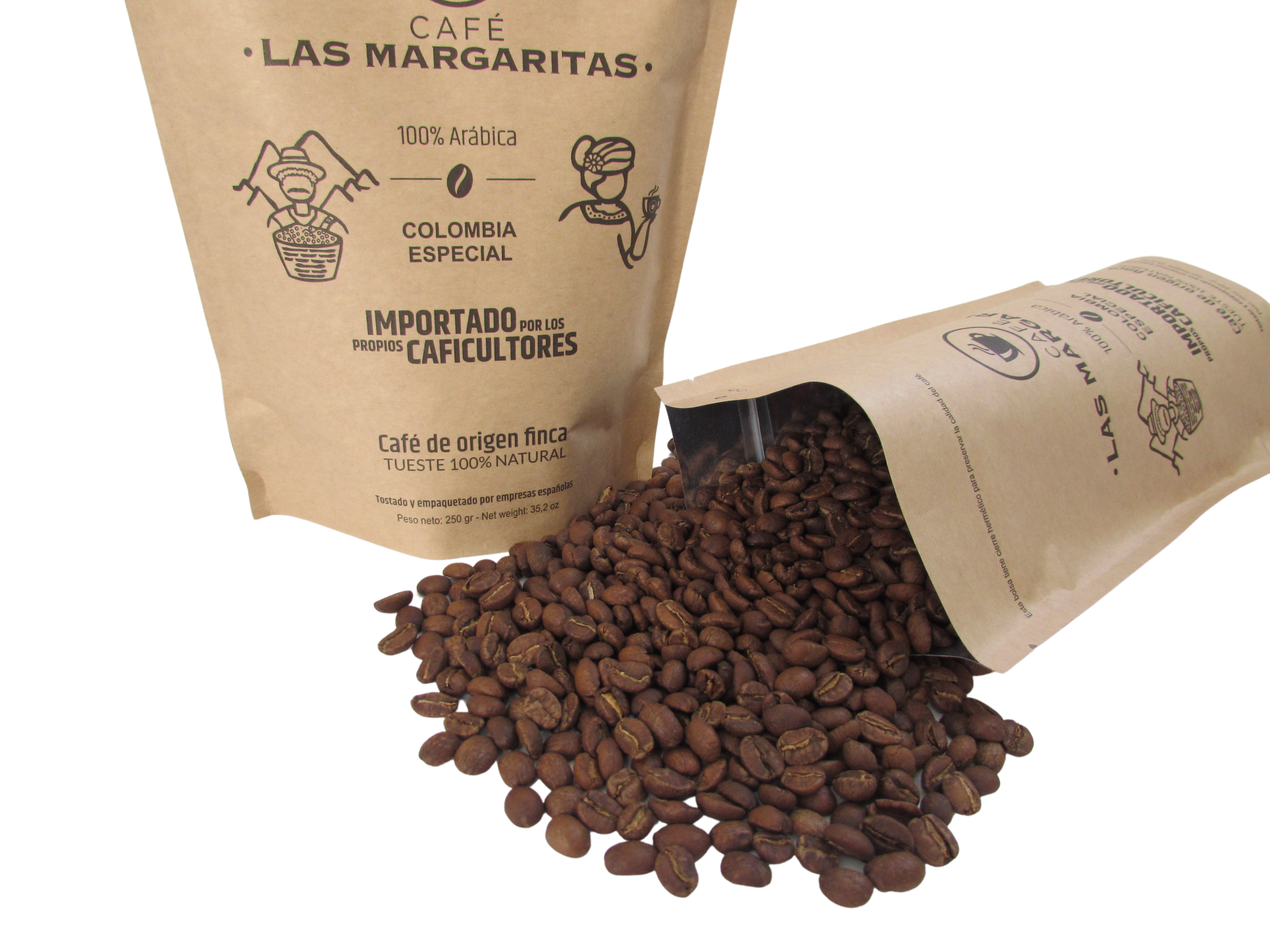 Café Las Margaritas - Wholesale Coffee Beans - Pack 8x250gr coffee bean from Colombia arabica natural roast2