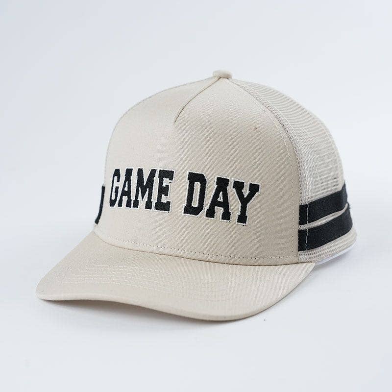 Trendy Tee Co. - Wholesale Trucker Hat - Women's - Embroidered Game Day Double Stripe Trucker Hat6