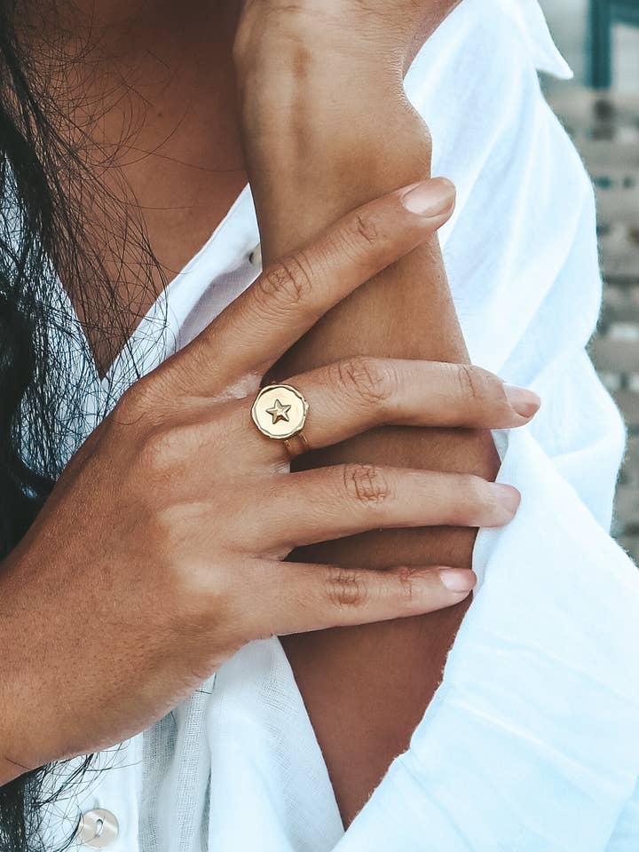 Statement Star Gold Ring for wholesale by Bali Soul