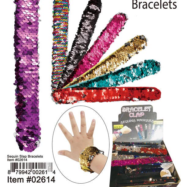 Puka Creations - Wholesale Bangle Bracelet - Sequin Slap Bracelets