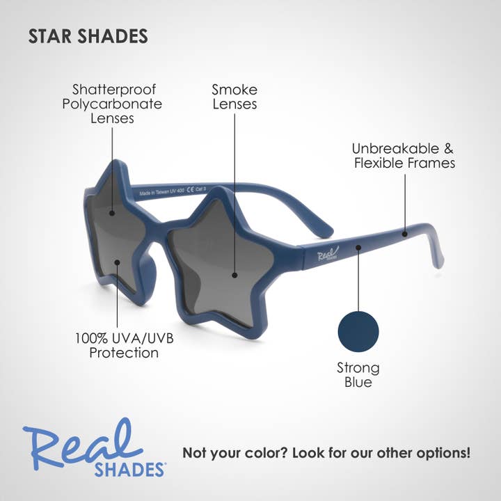 Real Shades - Wholesale Sunglasses – kids - Star Flexible Sunglasses for Toddlers - Ages 2+1