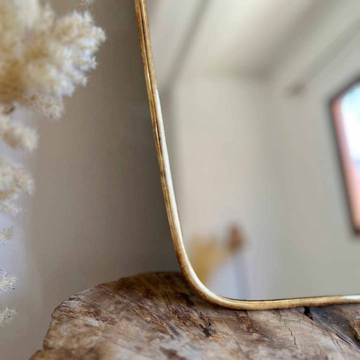 Palmeraies - Wholesale Wall Mirror - Antique Brass Mirror, Italian Wavy Brass Mirror