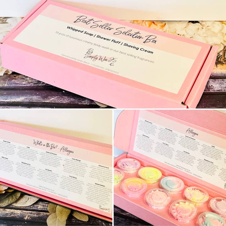 Whipped Soap Selection Box for wholesale by Simply Wax JS