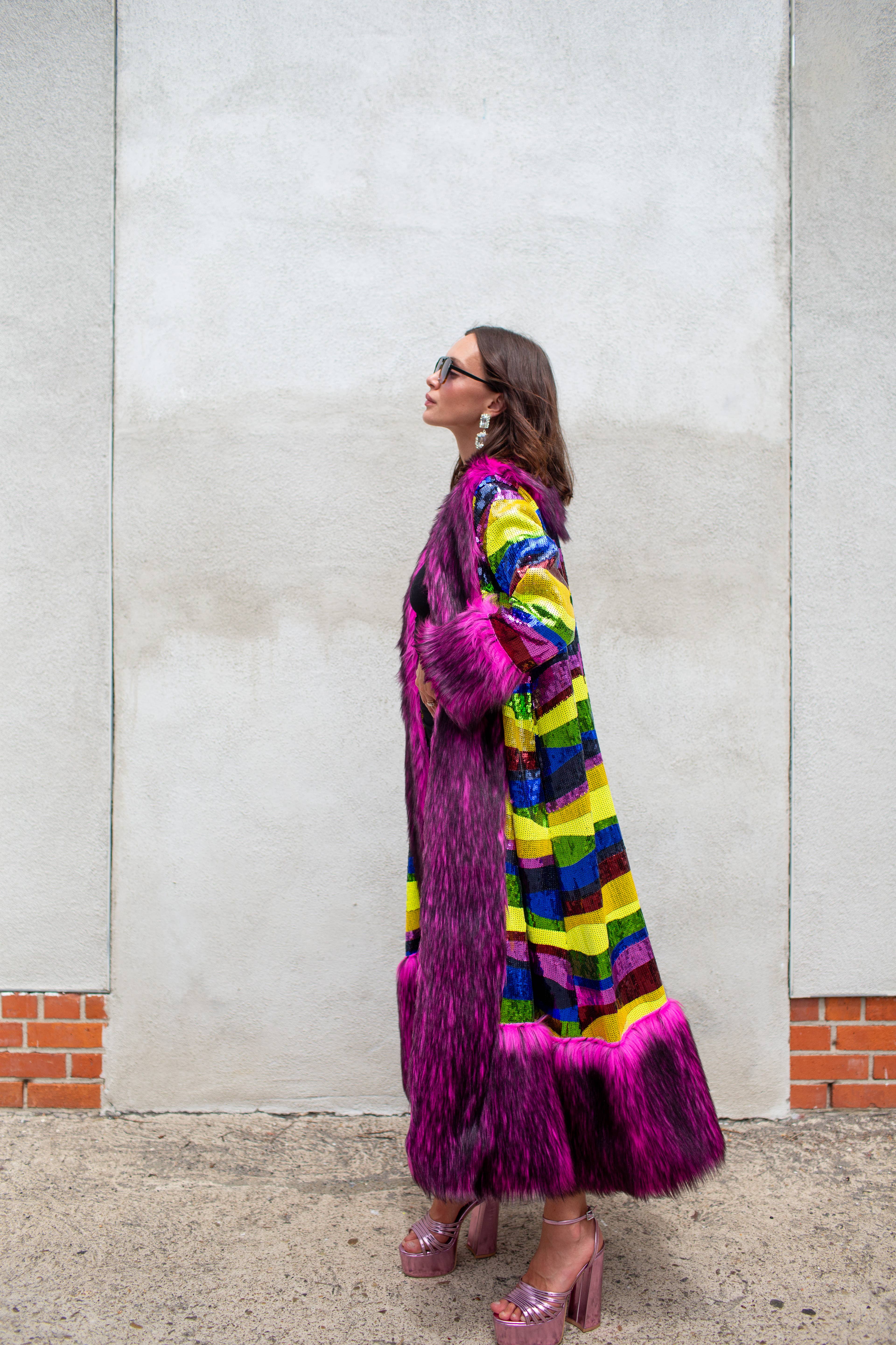 Jennafer Grace – Engroshandel Jakke - Dame – Penny Deluxe regnbuevej jakke i imiteret pels2