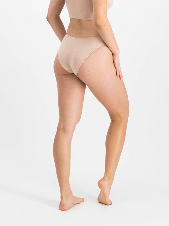 Braguitas de algodón orgánico Anna - Color nude-sable para venta al por mayor de Mina Storm