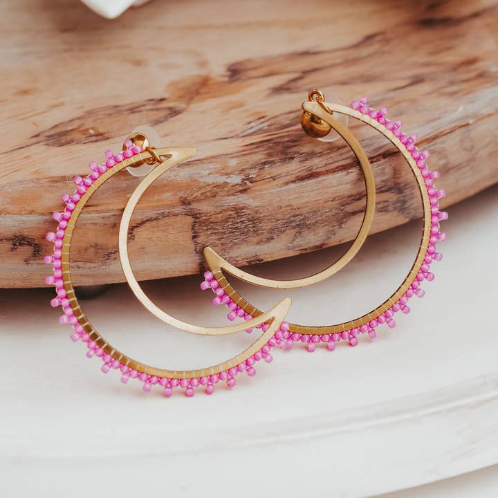 Beaded Earrings, Moon Earrings, for wholesale by Magnolia & Clover