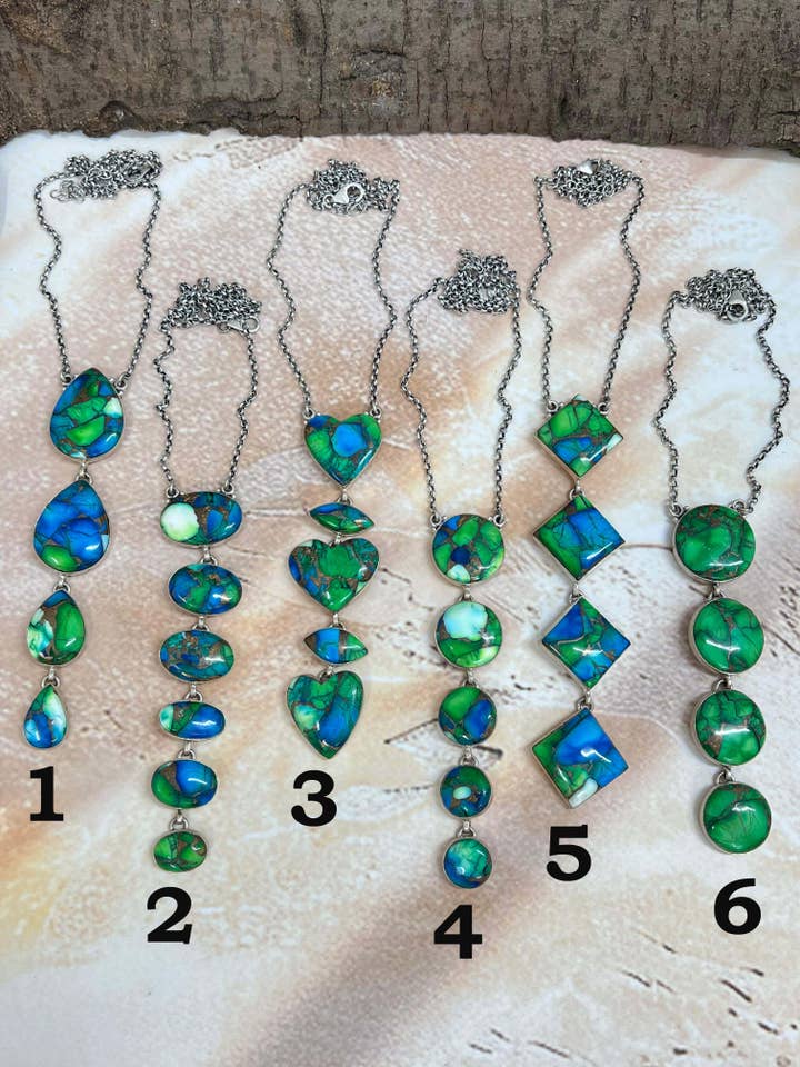 Handmade Sterling Silver Peacock Dahlia Necklace with Signed Nizhoni for wholesale by Nizhonitradersllc