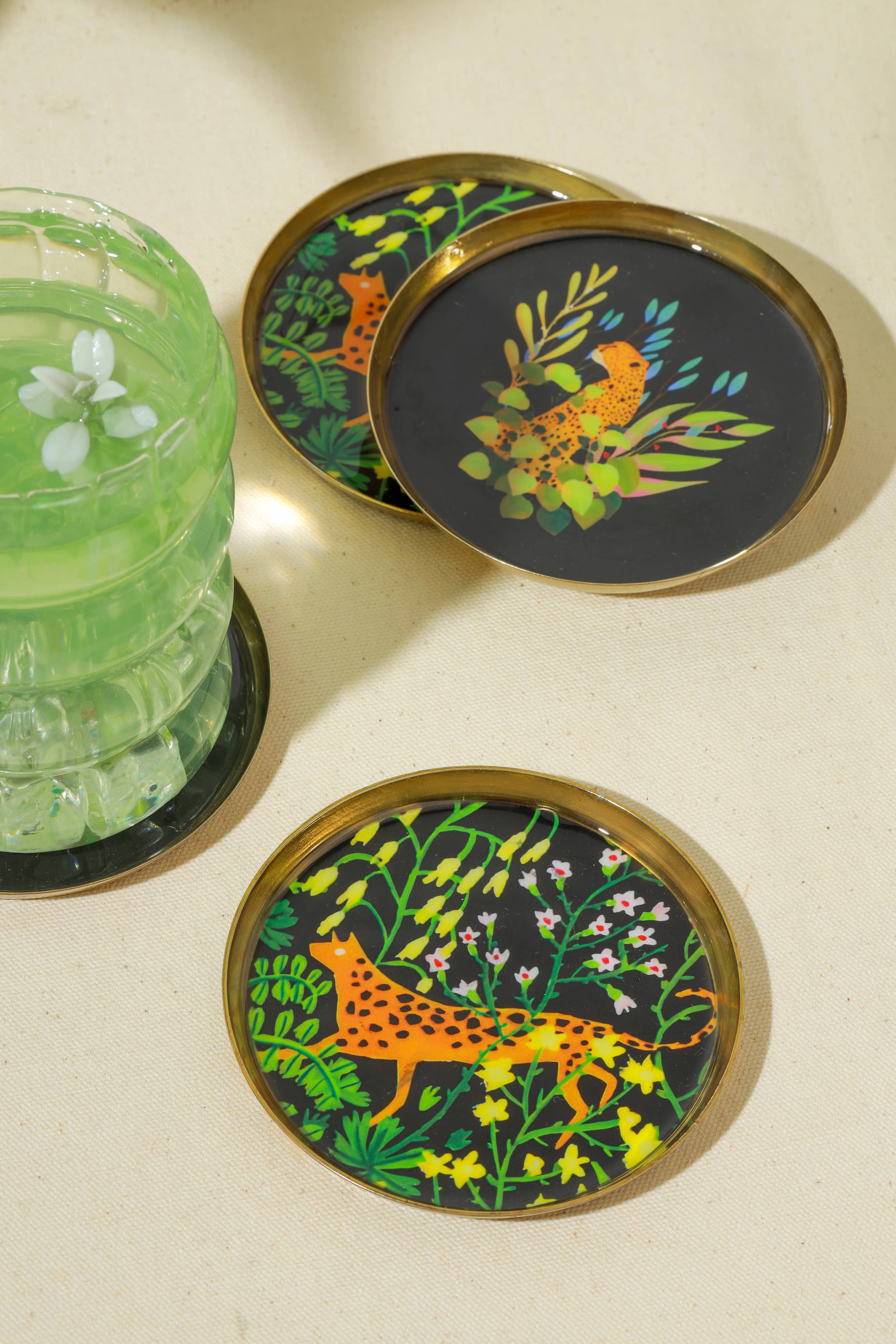 Tiramisu - Wholesale Coasters - Midnight Jungle Metal Coaster Set0