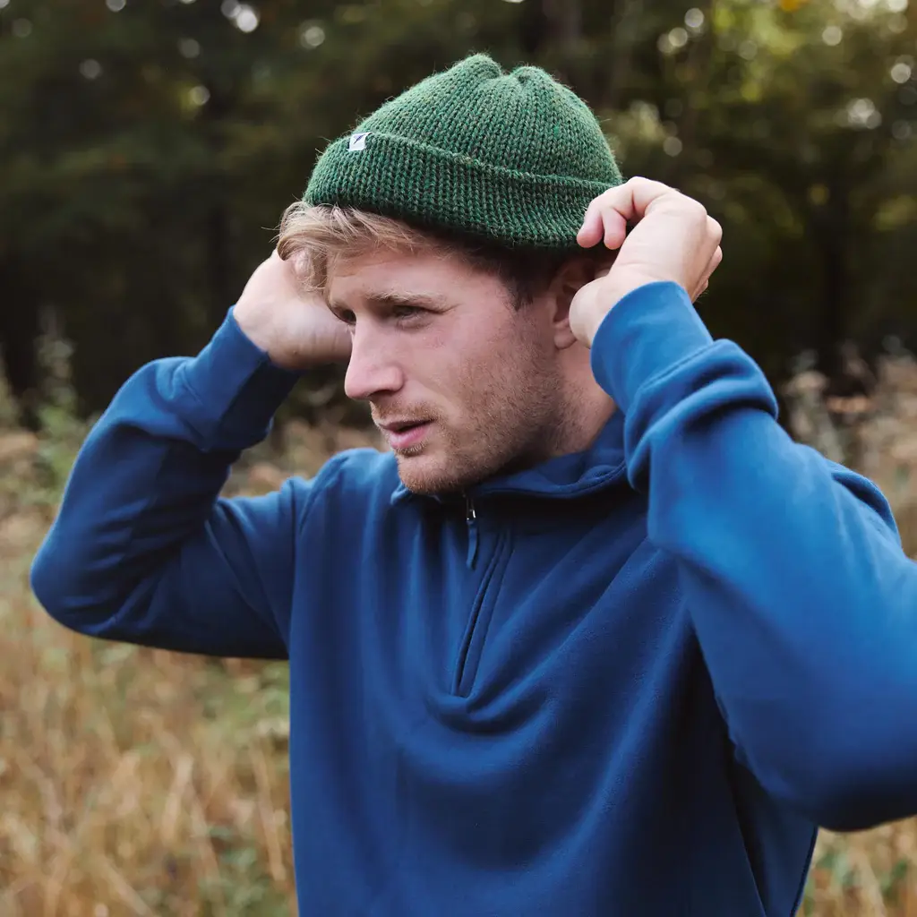 Celtic Green Drift British Wool Beanie for wholesale on Faire3