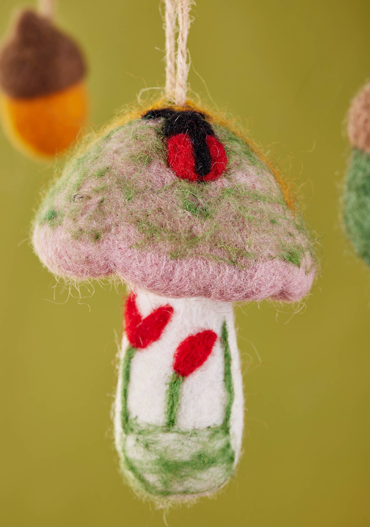 Namaste - Wholesale Ornament - Felt Nature Mushroom Decoration1